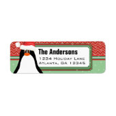 Weihnachts-Pinguin Zickzack Muster-Rücksendeadress (Vorne)
