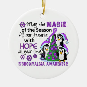 Weihnachts-Pinguine Fibromyalgie Keramik Ornament