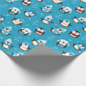 Weihnachts-Pinguine Geschenkpapier (Ecke)