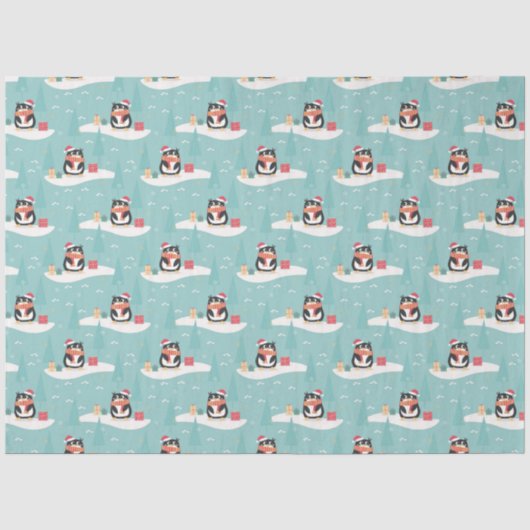 Weihnachts-Pinguine-Tissue Seidenpapier (Vorderseite)