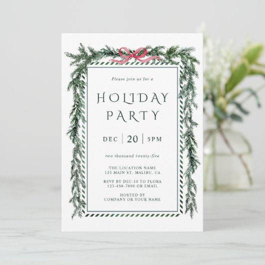 Weihnachts-Pinienfest Einladung (Stehend Vorderseite)