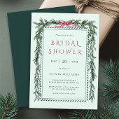 Weihnachts-Piniengarten Brautparty Light Green Einladung