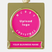 Weihnachts-Pink Banner-Ornament Gold (Vorderseite)