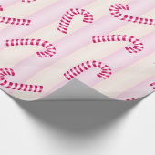 Weihnachts Pink Candycanes Muster Geschenkpapier (Ecke)