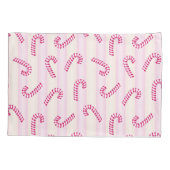 Weihnachts Pink Candycanes Muster Kissenbezug (Rückseite)