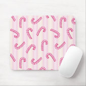 Weihnachts Pink Candycanes Muster Mousepad (Mit Mouse)