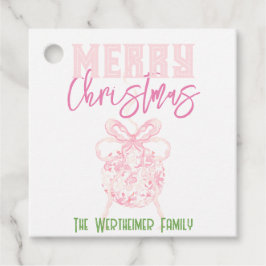 Weihnachts Pink Chinoserie Ornament Favos Tags Geschenkanhänger