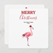 Weihnachts Pink Flamingo Bird mit Weihnachtsmannmü (Vorne/Hinten)