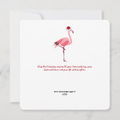 Weihnachts Pink Flamingo Bird mit Weihnachtsmannmü (Rückseite)