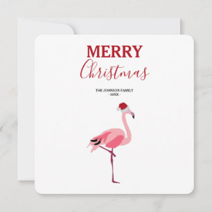 Weihnachts Pink Flamingo Bird mit Weihnachtsmannmü