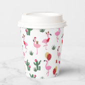 Weihnachts-Pink Flamingo Feierabend Pappbecher (Vorderseite)