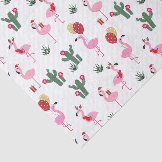 Weihnachts-Pink Flamingo Feierabend Seidenpapier (Ausschnitt)