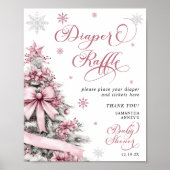 Weihnachts-Pink-Kinderdusche-WindelnRaffle-Zeichen Poster (Vorne)