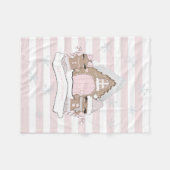 Weihnachts-Pink-Lebkuchen Thema Blanket Fleecedecke (Vorderseite (Horizontal))
