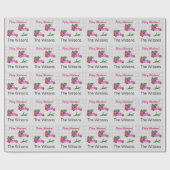 Weihnachts-Pink-LKW mit Baum und Wünschen Geschenkpapier (Flach)