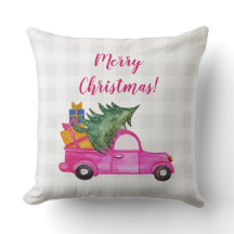 Weihnachts-Pink-LKW mit Baum und Wünschen