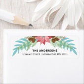 Weihnachts-Pink-Poinsettia und Kiefernzweige (Insitu)