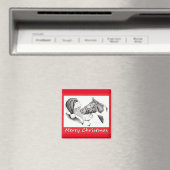 Weihnachts Pinto Paint Horse und Santa Magnet (In Situ (Geschirrspüler))