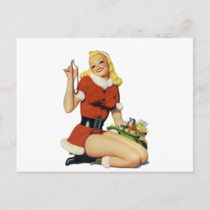 Weihnachts-Pinup Feiertagspostkarte