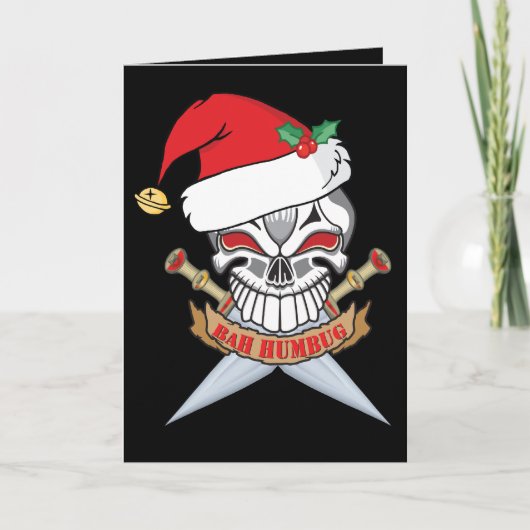 Weihnachts-Piratenschädel Feiertagskarte (Vorderseite)