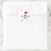 Weihnachts-Piratenstich Quadratischer Aufkleber (Tasche)