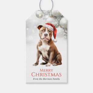Weihnachts-Pit-Bull-Hund-Geschenkanhänger Geschenkanhänger