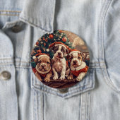 Weihnachts-Pit-Bull-Welpen Button (Beispiel)