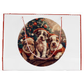 Weihnachts-Pit-Bull-Welpen Große Geschenktüte (Rückseite)