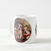 Weihnachts Pit Bull Welpen Hunde Kaffeetasse (Vorderseite Links)