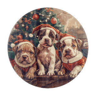 Weihnachts Pit Bull Welpen Hunde Schneidebrett