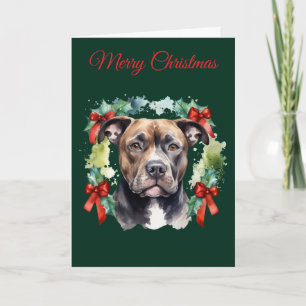 Weihnachts-Pitbull Feiertagskarte