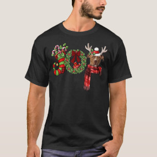 Weihnachts Pitbull Freude Rentier Xmas Lustig T-Shirt