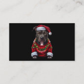 Weihnachts Pitbull Hund mit Xmas Santas Hat & Sw Visitenkarte (Rückseite)