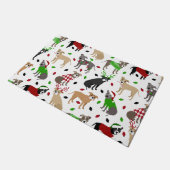 Weihnachts Pitbull Hunde Doormat Fußmatte (Schrägansicht)