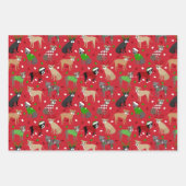 Weihnachts-Pitbull-Hunde Geschenkpapier Set (Vorderseite)