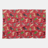 Weihnachts-Pitbull-Hunde Geschirrtuch (Horizontal)