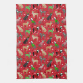 Weihnachts-Pitbull-Hunde Geschirrtuch (Vertikal)