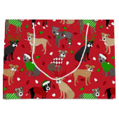 Weihnachts-Pitbull-Hunde Große Geschenktüte (Vorderseite)