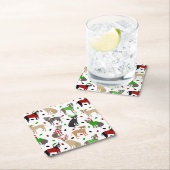 Weihnachts-Pitbull-Hunde Rechteckiger Pappuntersetzer (Vor Ort)