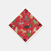 Weihnachts-Pitbull-Hunde Serviette (Ecke)