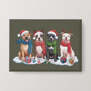 Weihnachts-Pitbull-Hundebesitzer-Geschenk Urlaub X Button