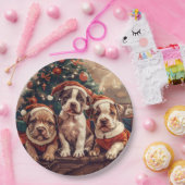 Weihnachts-Pitbull-Welpen Pappteller (Party)
