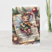 Weihnachts-Pixie-Fairy Violin Karte (Vorderseite)
