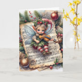 Weihnachts-Pixie-Fee spielt Violine Karte (Gelbe Blume)