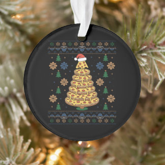 Weihnachts-Pizza-Baum-Santa-Hut-hässlicher Pullove Ornament