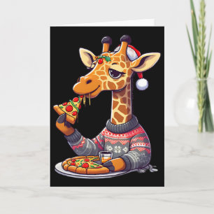 Weihnachts-Pizza-Giraffe Karte