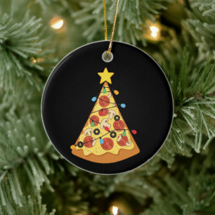 Weihnachts-Pizza-Liebhaber-Feierabendessen Weihnac Keramik Ornament