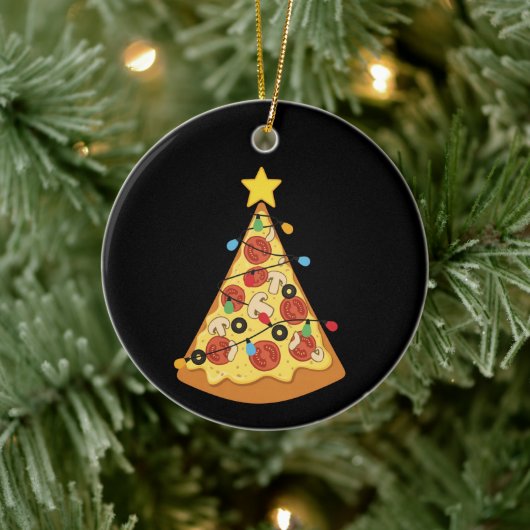 Weihnachts-Pizza-Liebhaber-Feierabendessen Weihnac Keramik Ornament (Baum)