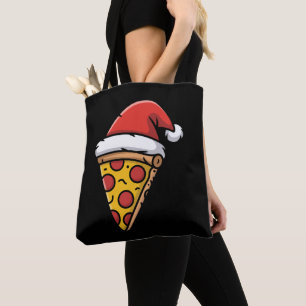 Weihnachts-Pizza-Stück-Santa-Hut-Peperoni-Feiertag Tasche