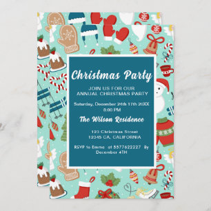Weihnachts Pjama Party Spaß Kinder Illustrationen Einladung